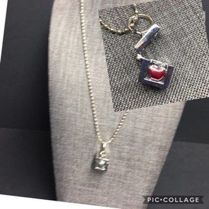 Teachers Creed Necklace Pendant Silver Prayer Box Pencil ABC Red Apple BTS